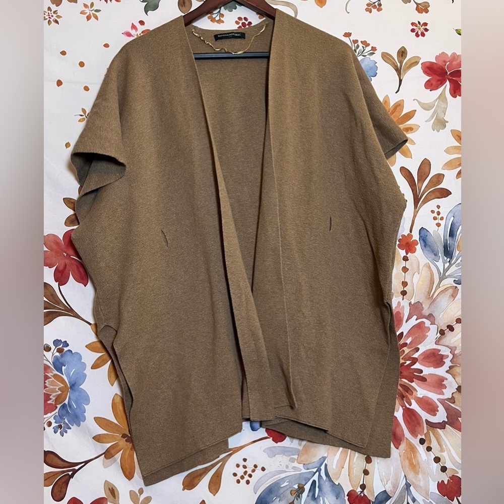 Banana Republic Women’s OSFM Brown Open Tight Knit Kimono Style Cardigan Spring